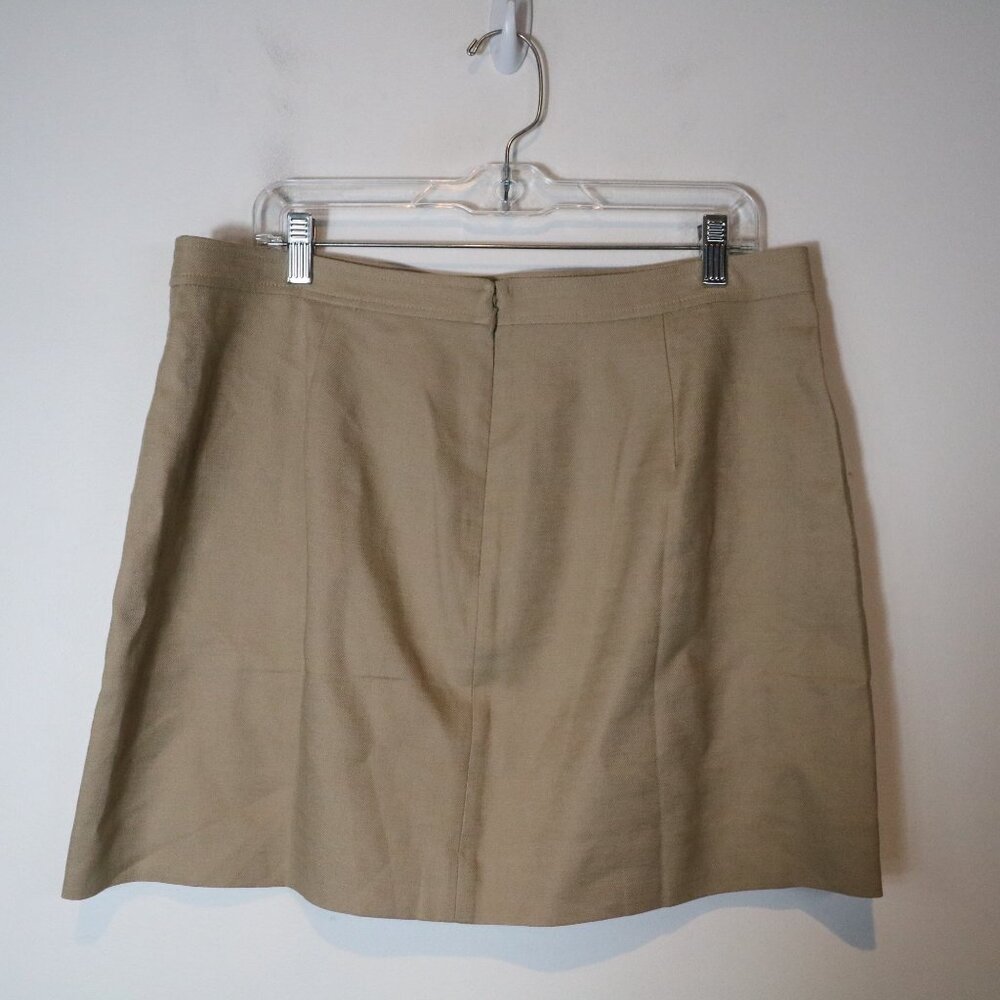 J Crew Natasha Skirt Womens 14 Linen Blend Mini A Line Brown Preppy Neutral - Picture 7 of 8